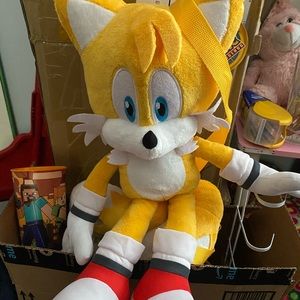 BRAND NEW : Tails Sonic Plush Backpack ! (being held)